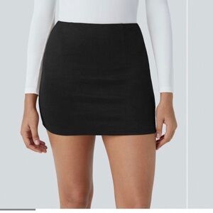 Halara high waisted 2-in-1 bodycon suede mini casual skirt with shorts